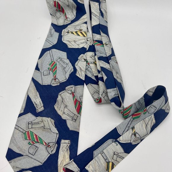 Handmade Polo Ralph Lauren 100% Silk Shirt & Tie Theme Necktie